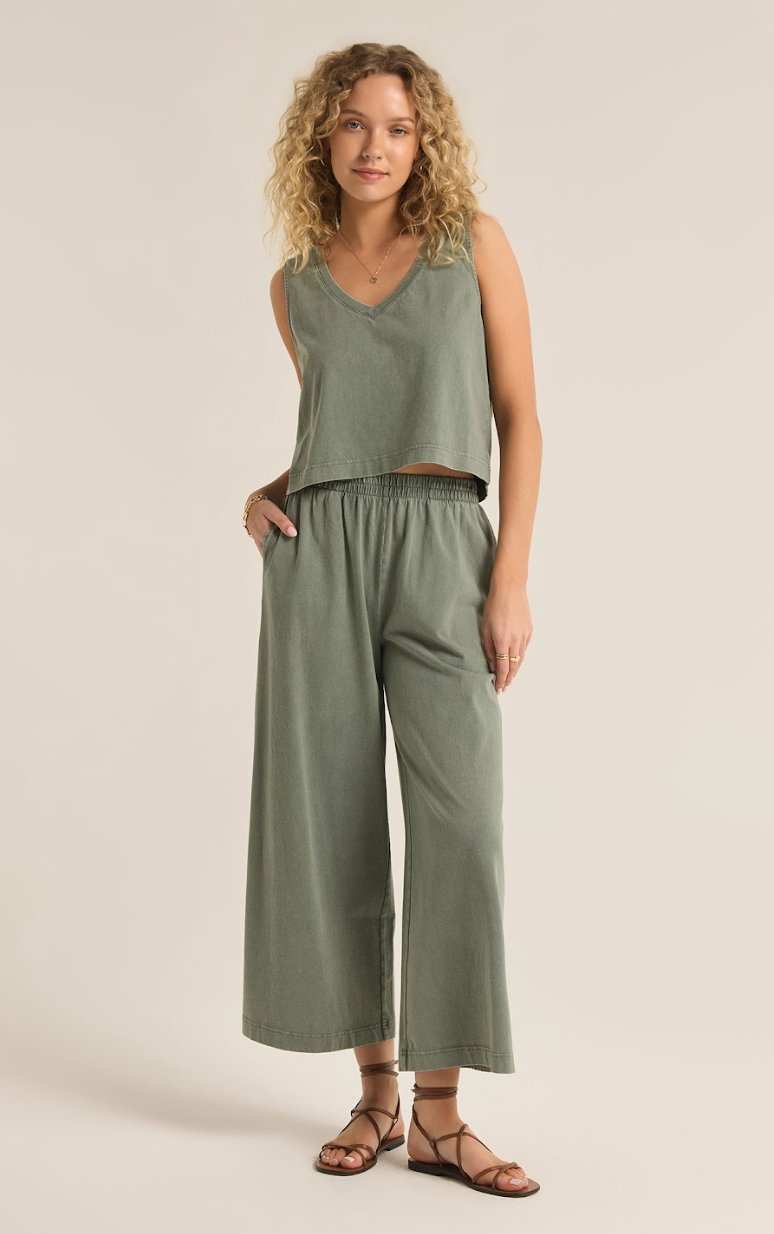 Sloane V-Neck Tank- Palm Green