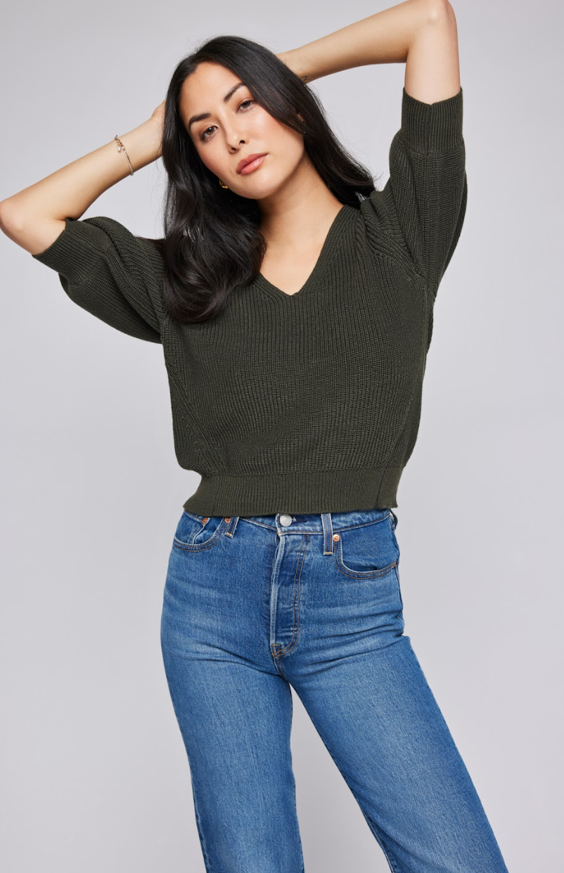 The Phoebe Sweater- OLIVE