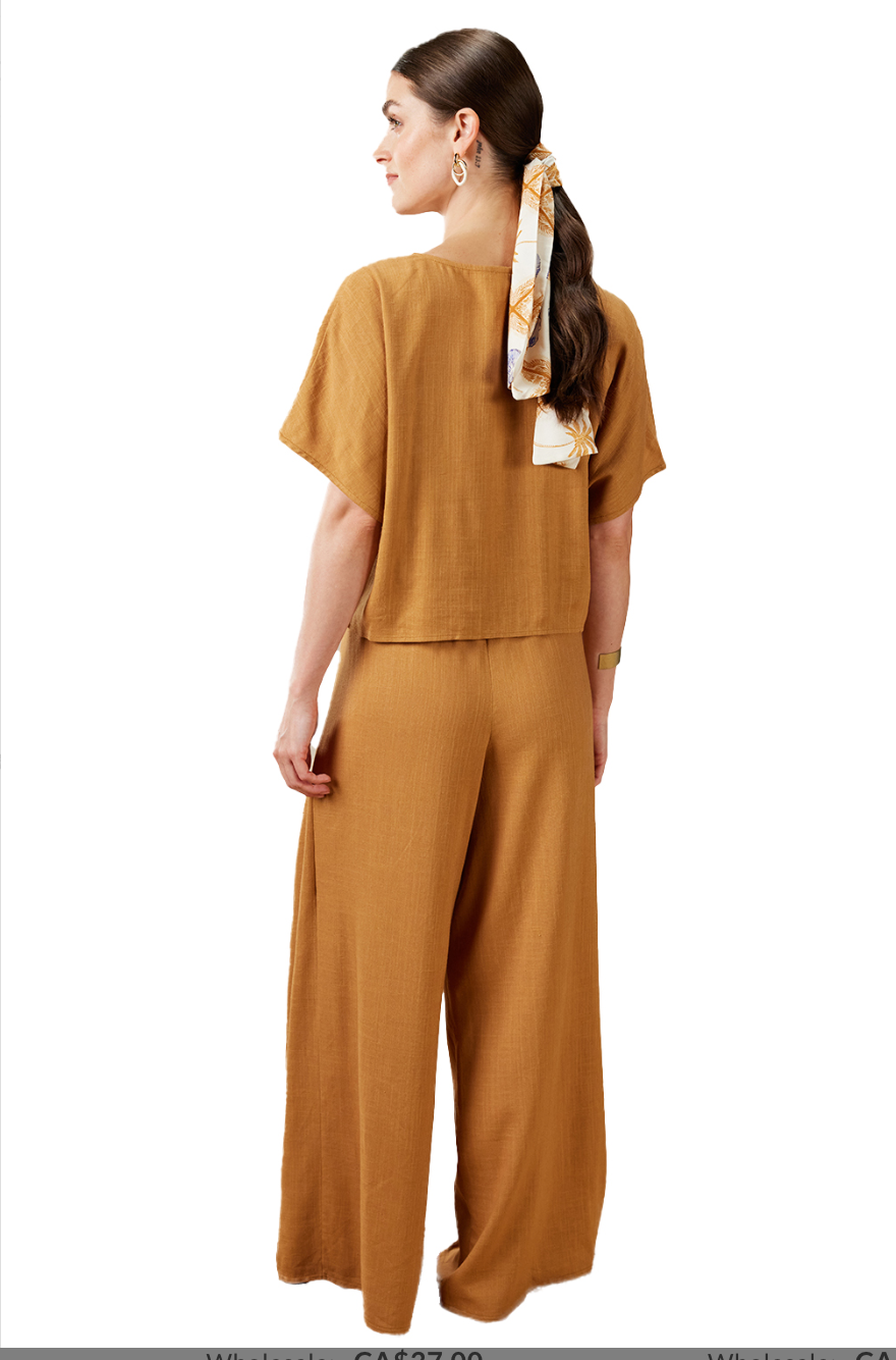 Carolina Drawstring Blouse- SAND