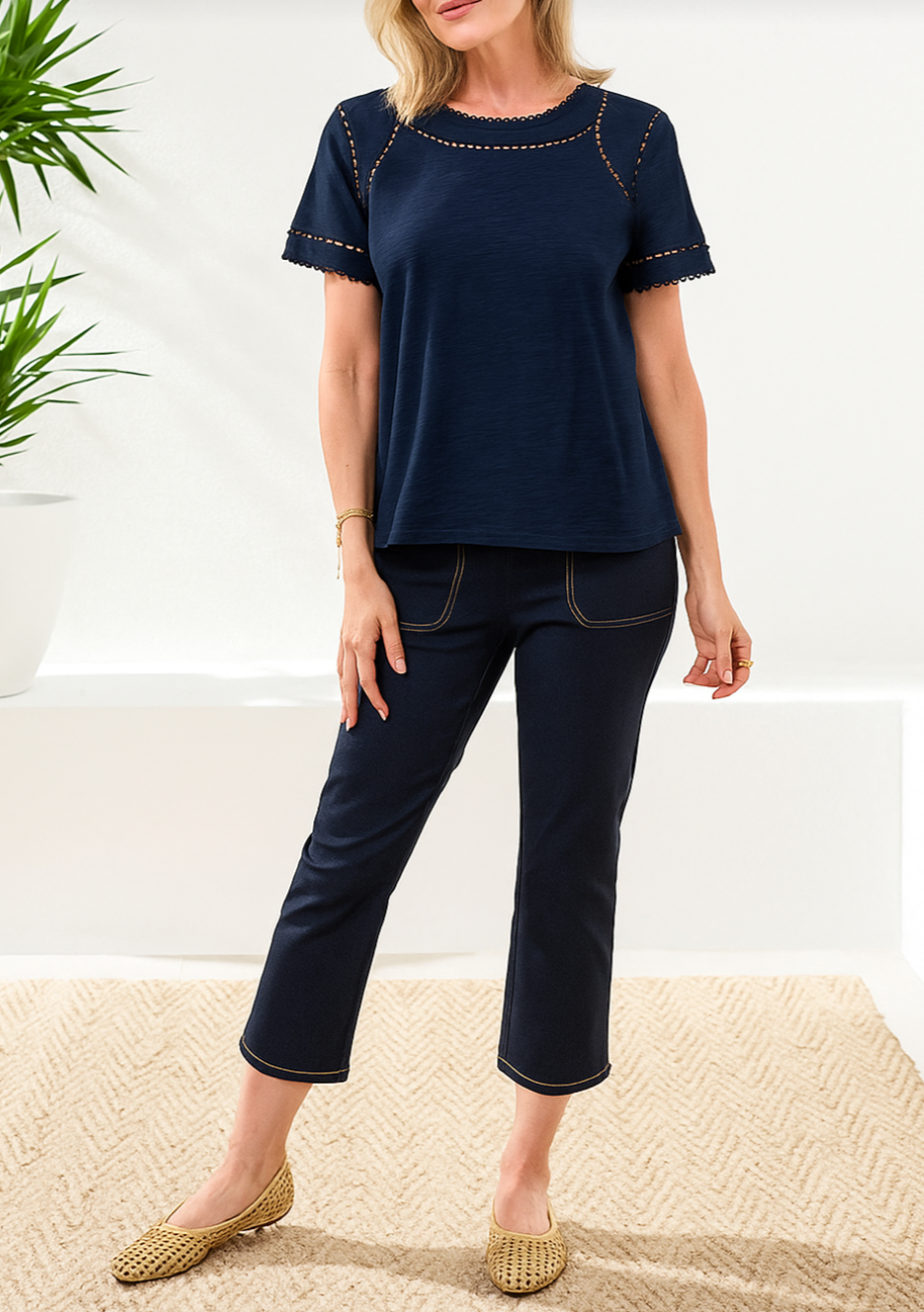 Mila Dotted Lace Tee