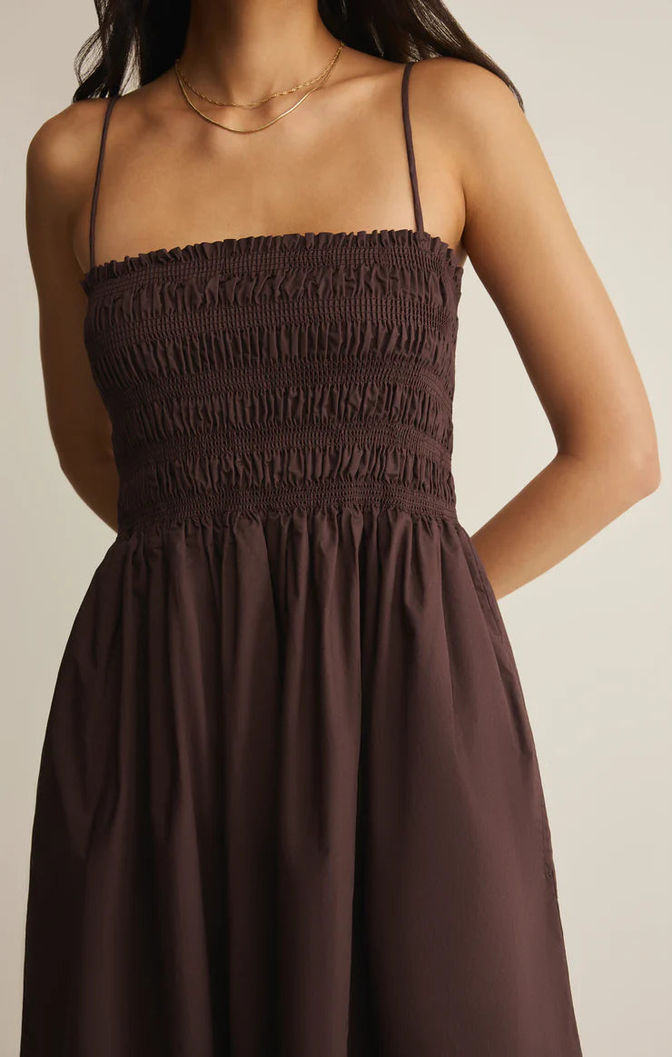 Cornelia Cherry Poplin Dress
