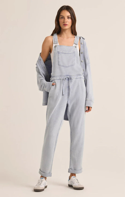 Knit Denim Overalls