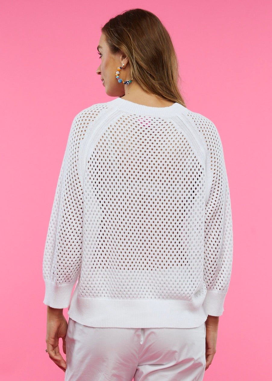 Holey Top- WHITE