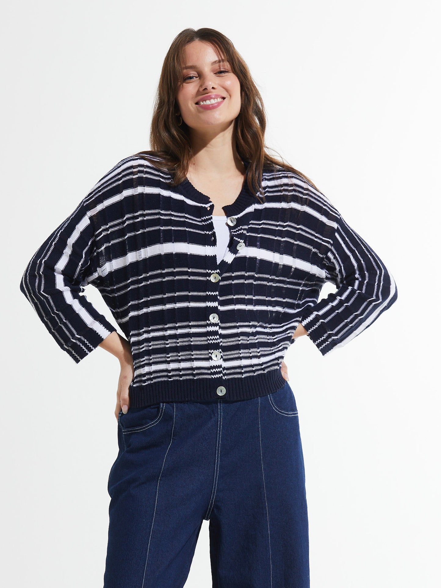 Crop Cardi- NAVY