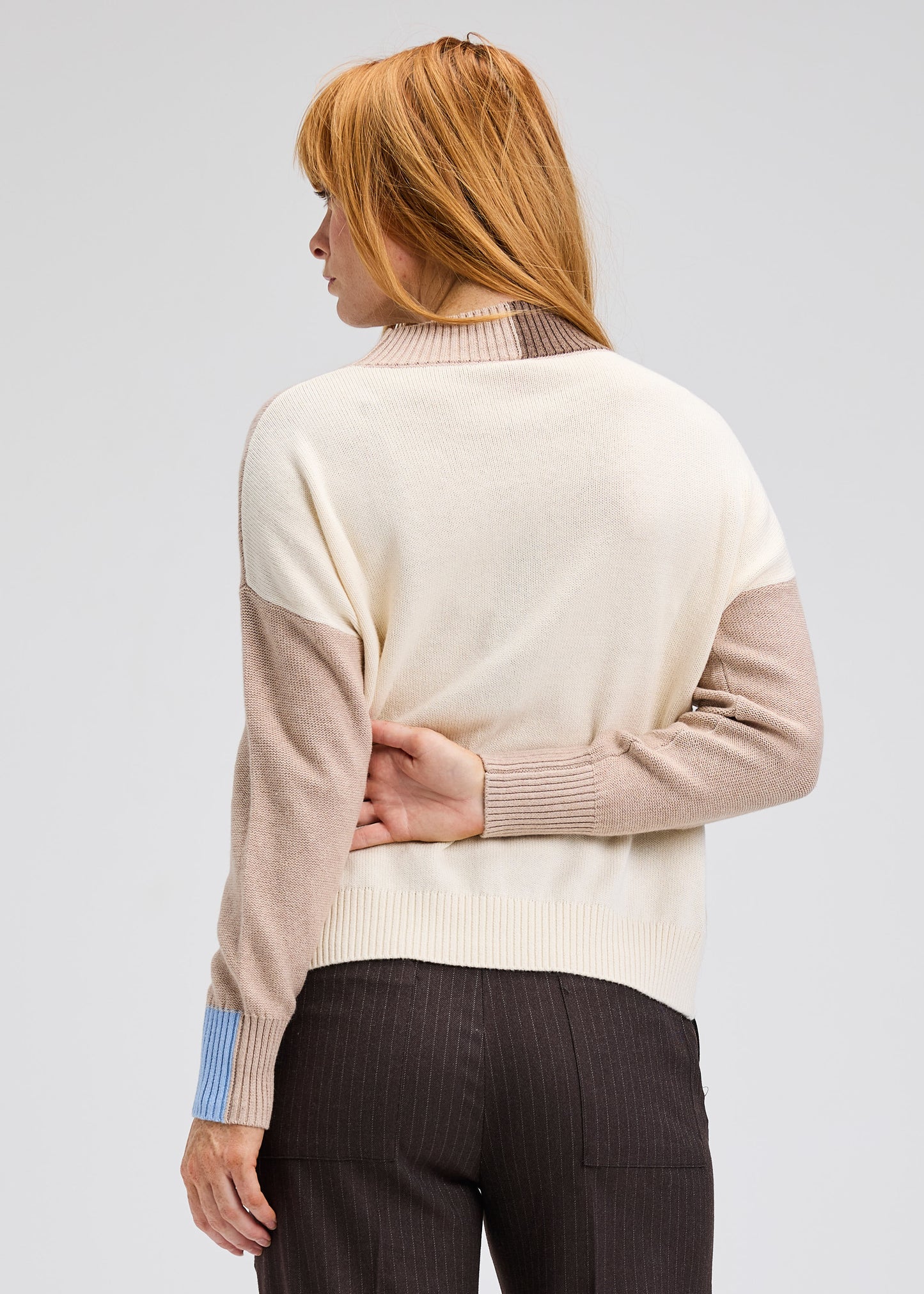 Oat Block Trim Sweater