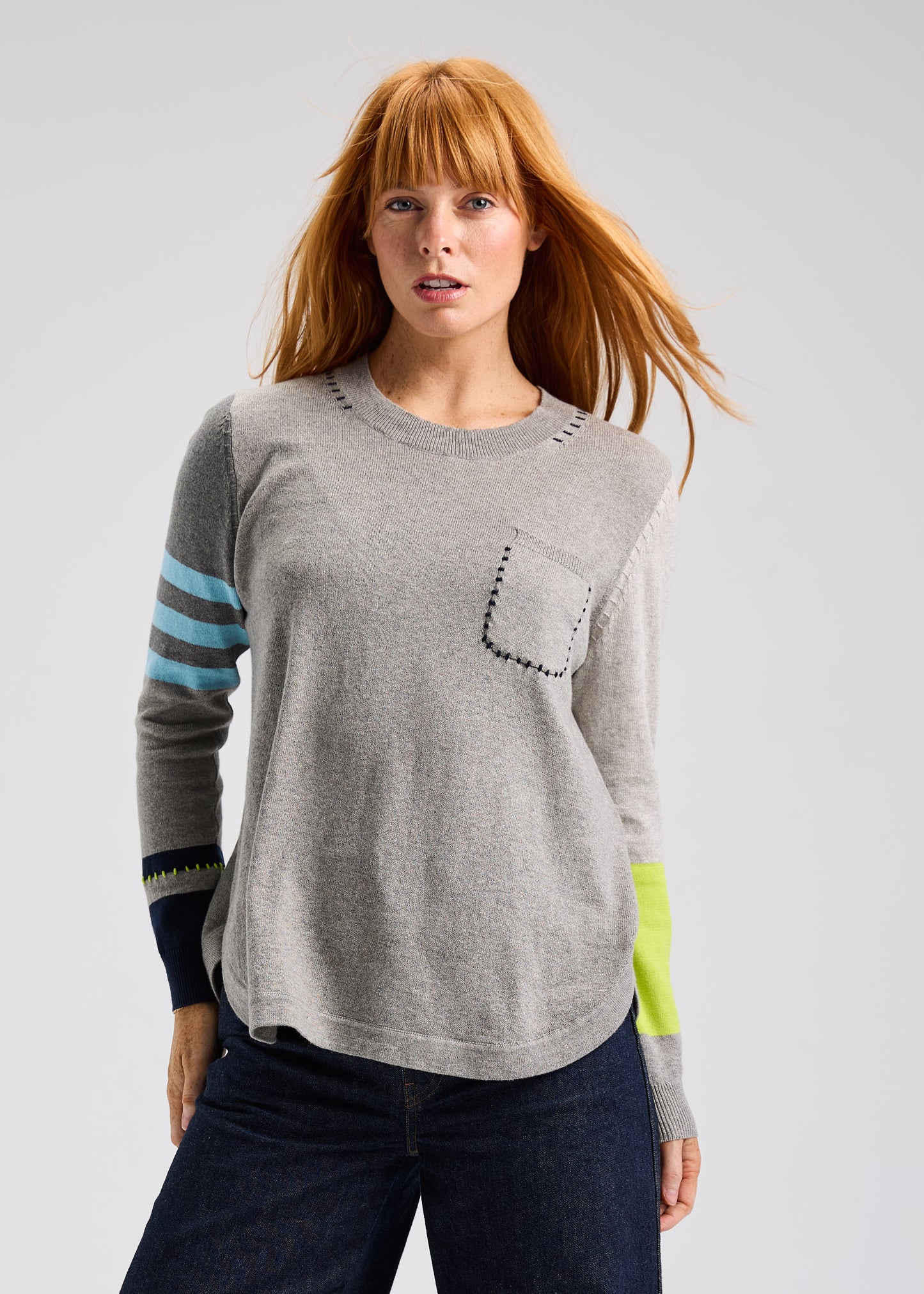 Marl Spliced Sweater