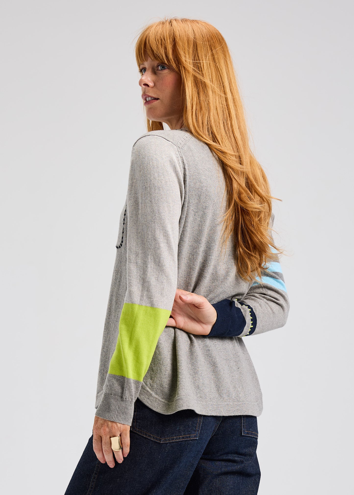 Marl Spliced Sweater