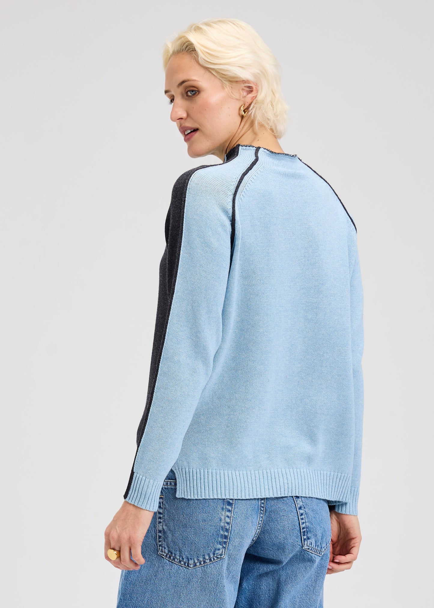 Reversible Block Funnel Sweater