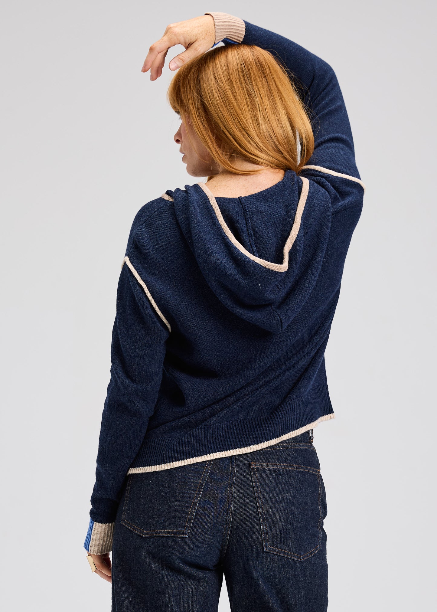 Denim Threaded Hoodie