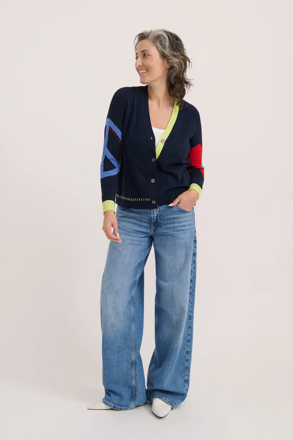 Denim Peace Please Cardi