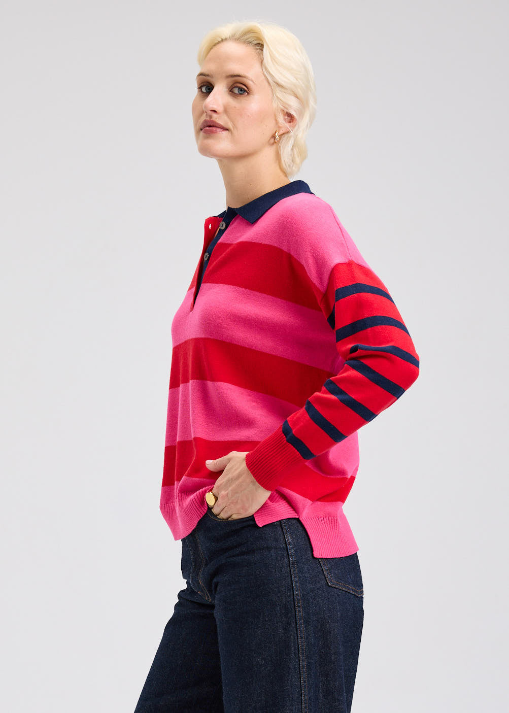 Pink Blah Blah Rugby Sweater