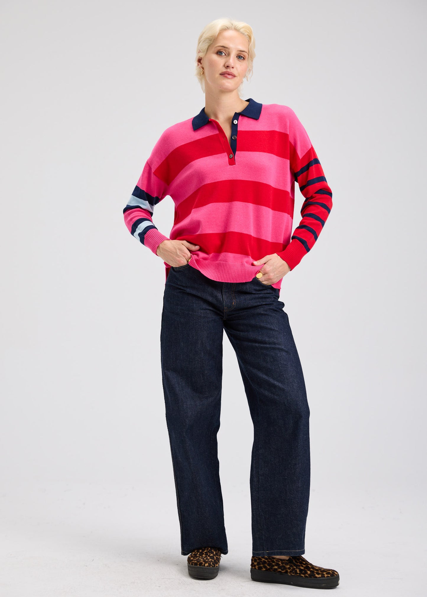 Pink Blah Blah Rugby Sweater