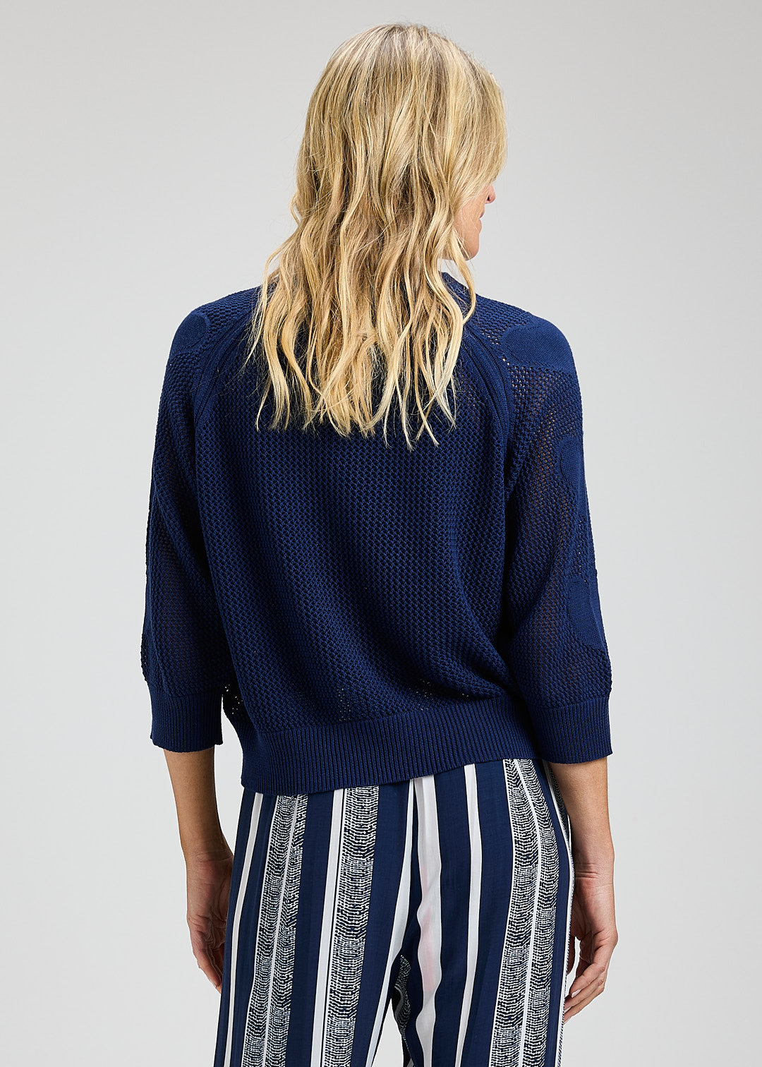 Veronica Heart Sleeve Sweater- MARINE