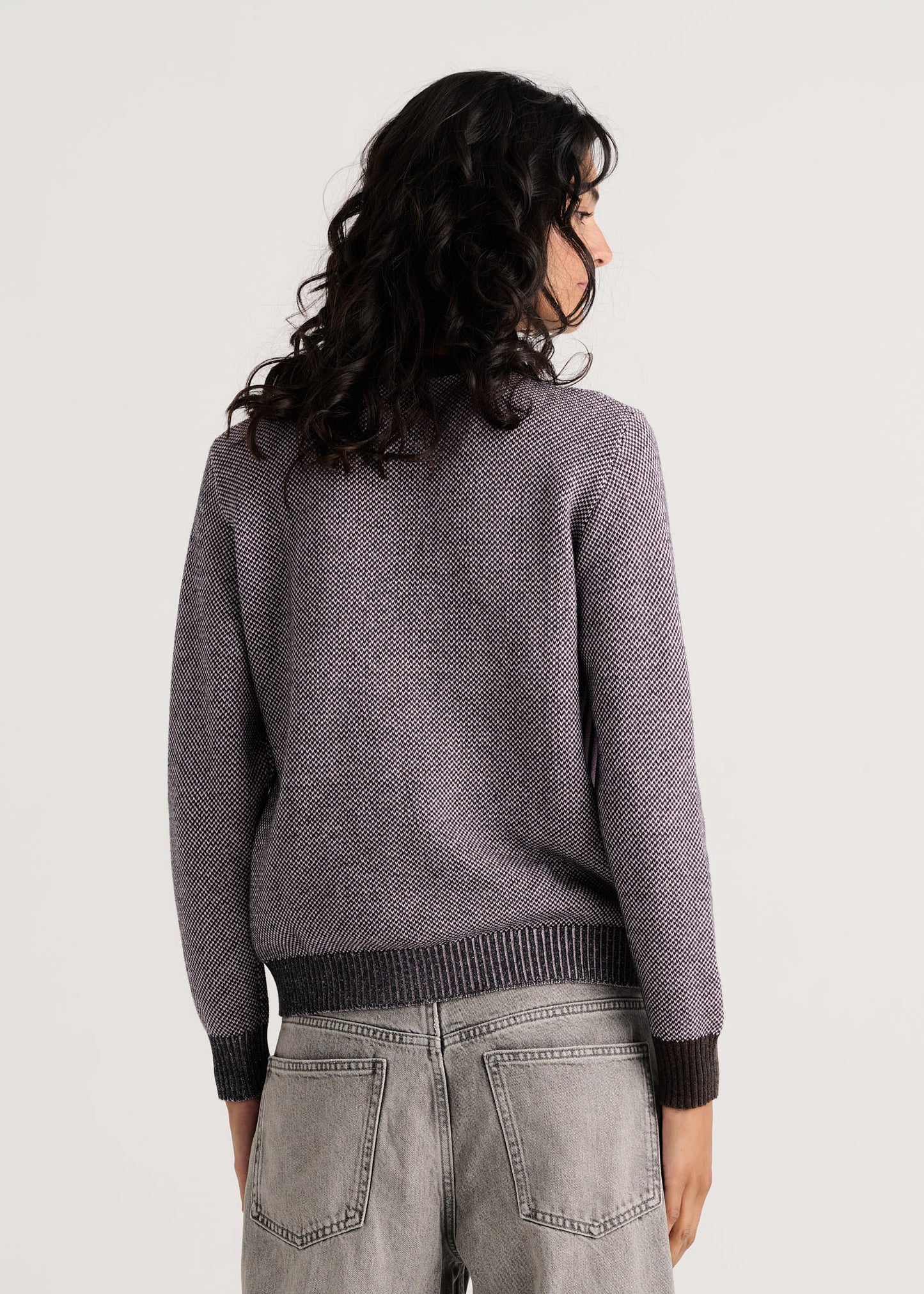Cassia Waffle Sweater- CHARCOAL