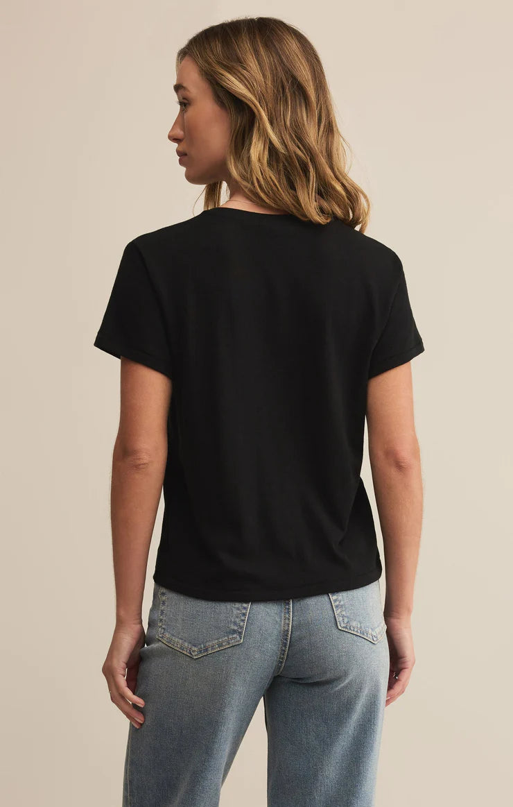 Tourist Airy Knit Jersey Tee- BLACK