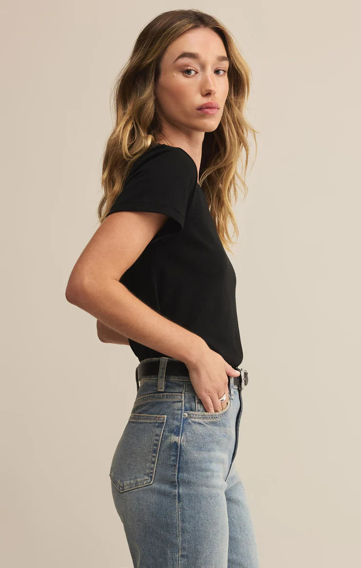 Tourist Airy Knit Jersey Tee- BLACK