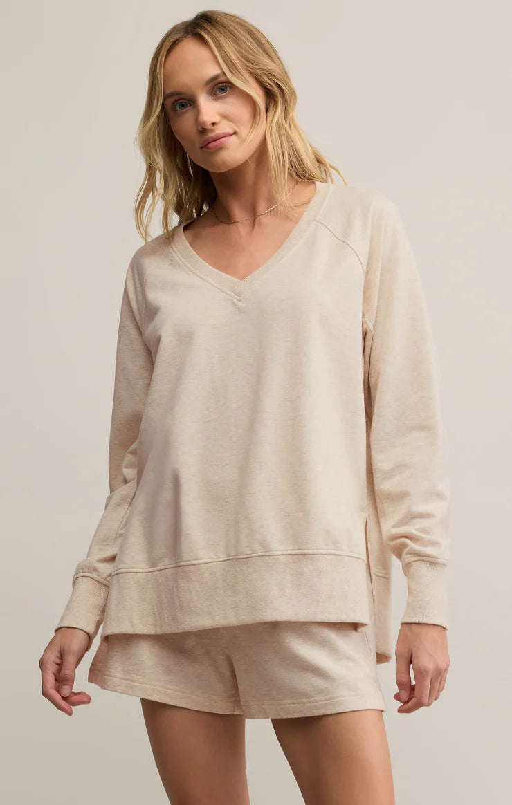 Modern V-neck Weekender- Light Oatmeal