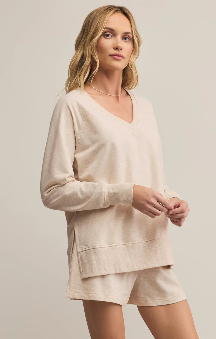 Modern V-neck Weekender- Light Oatmeal