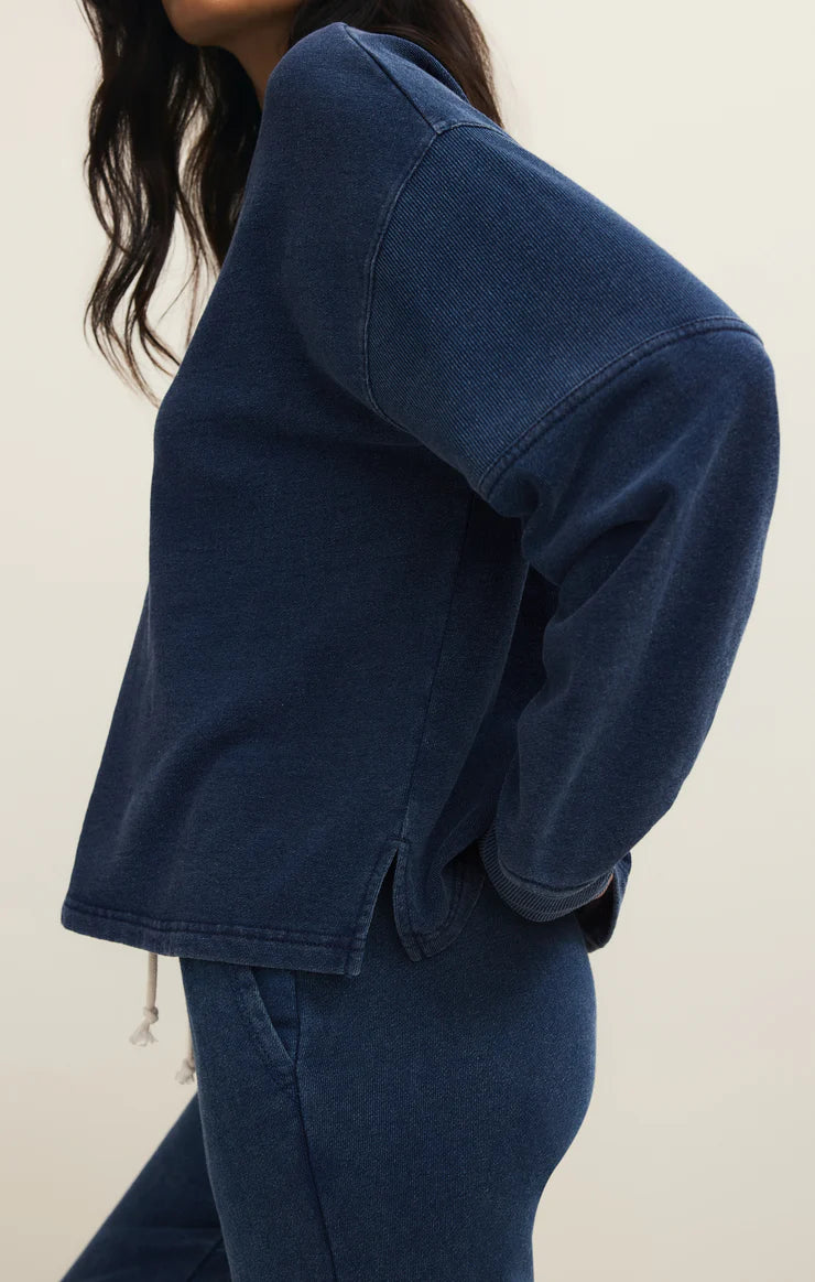 Delphine Knit Denim Sweatshirt