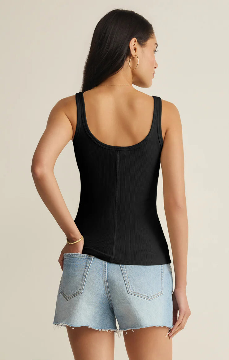 Renae Rib Tank Top- BLACK